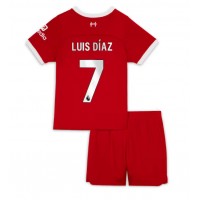 Dres Liverpool Luis Diaz #7 Domaci za djecu 2023-24 Kratak Rukav (+ kratke hlače)